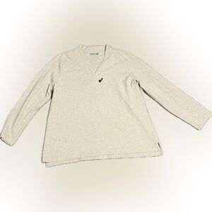 💥Vintage Women V-Neck Sweater Cream Pullover Top Blouse Long Sleeve Fall 1X